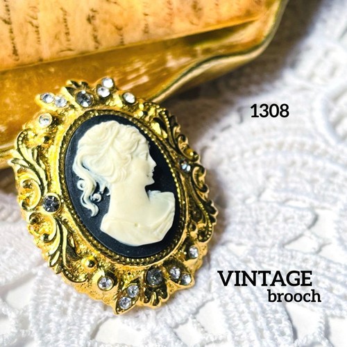 Vintage brosche kamee gold - vintage,