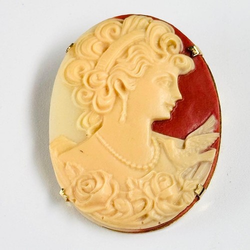 Vintage kamee brosche dame - kamee,