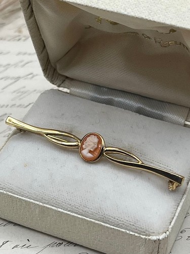 Vintage gold kamee brosche - gold, uk