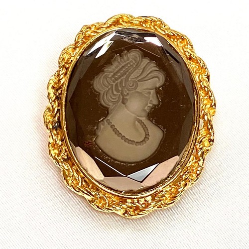 Vintage kamee gold brosche - kamee,
