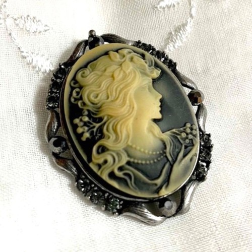 Vintage kamee dame brosche - kamee,