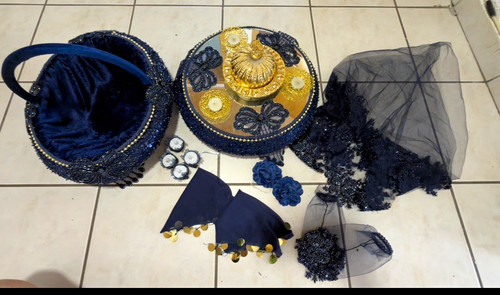 Blau gold henna set komplett - blau/gold,