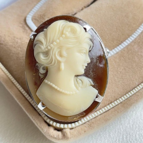 Muschel kamee brosche vintage - kamee,