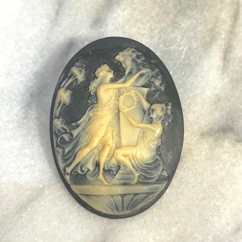 Vintage kamee brosche - kamee,
