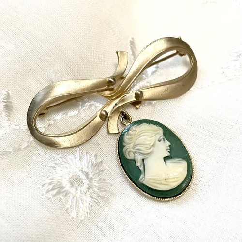 Vintage muschel kamee brosche - vintage,