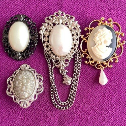 Vintage kamee brosche - kamee, set