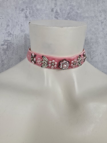 Choker samtband mit perlen - perlen, |
