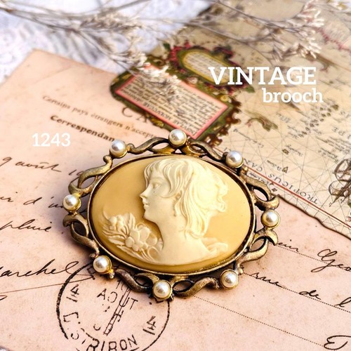 Vintage kamee brosche göttin - brosche,