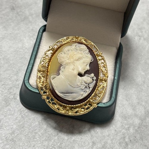 Vintage kamee gold brosche - kamee,