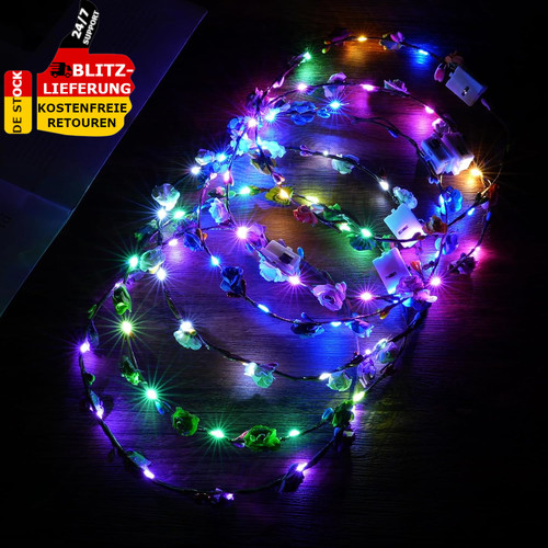 Led blumenkranz stirnband 6pcs - led,